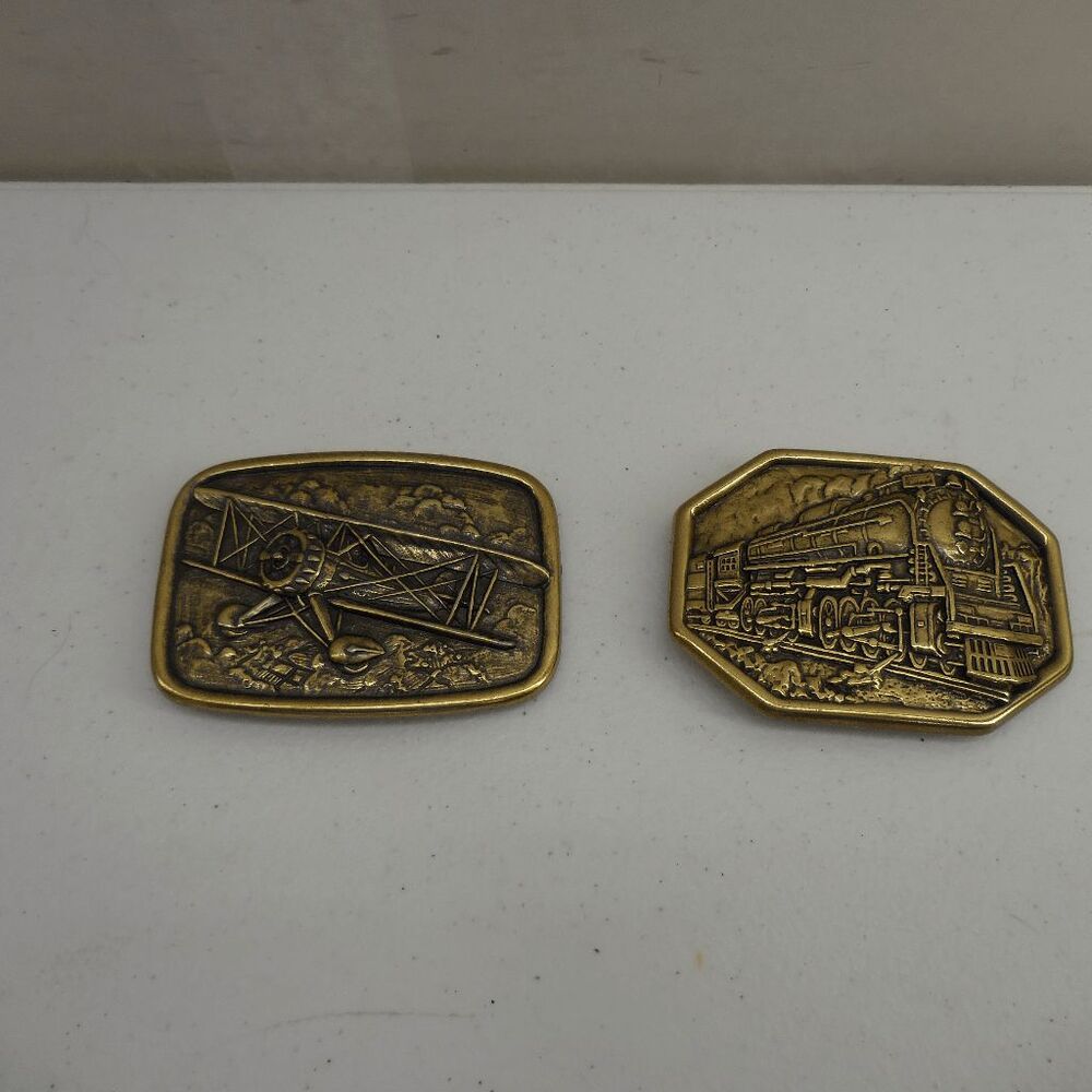 Vintage Avon Bi-Plane Airplane Steam Engine Train Aviation Americana Travel Pilo